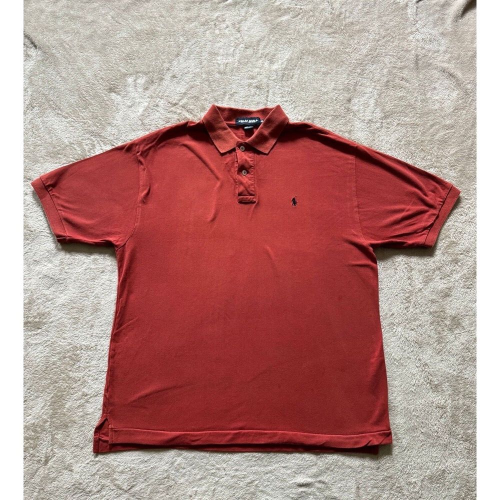 Polo Golf Ralph Lauren Mens Short Sleeve‎ Shirt Orange Rugby Pony Size XL